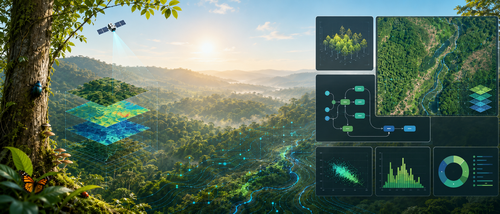 Forest ecology, remote sensing GIS, and research software banner